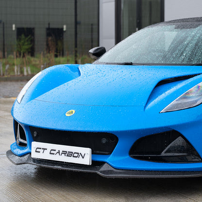 Lotus Emira 2022+ Carbon Fibre/Carbon Fiber Body Kit by CT Design - Full Aero/Aerodynamic Package (Carbon Pack): Dry Pre-Preg Front Lip Splitter, Side Skirts, Rear Diffuser & Lip Spoiler - OEM+ Performance Styling Upgrade
