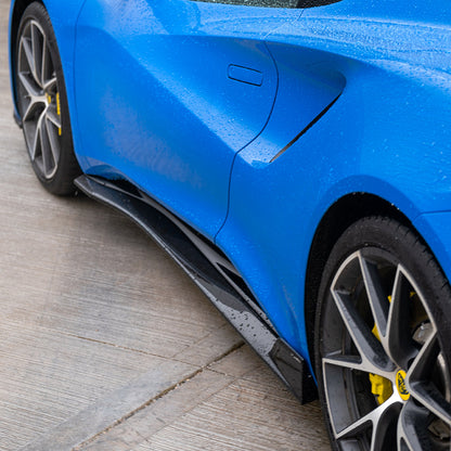 Lotus Emira 2022+ Carbon Fibre/Carbon Fiber Body Kit by CT Design - Full Aero/Aerodynamic Package (Carbon Pack): Dry Pre-Preg Front Lip Splitter, Side Skirts, Rear Diffuser & Lip Spoiler - OEM+ Performance Styling Upgrade