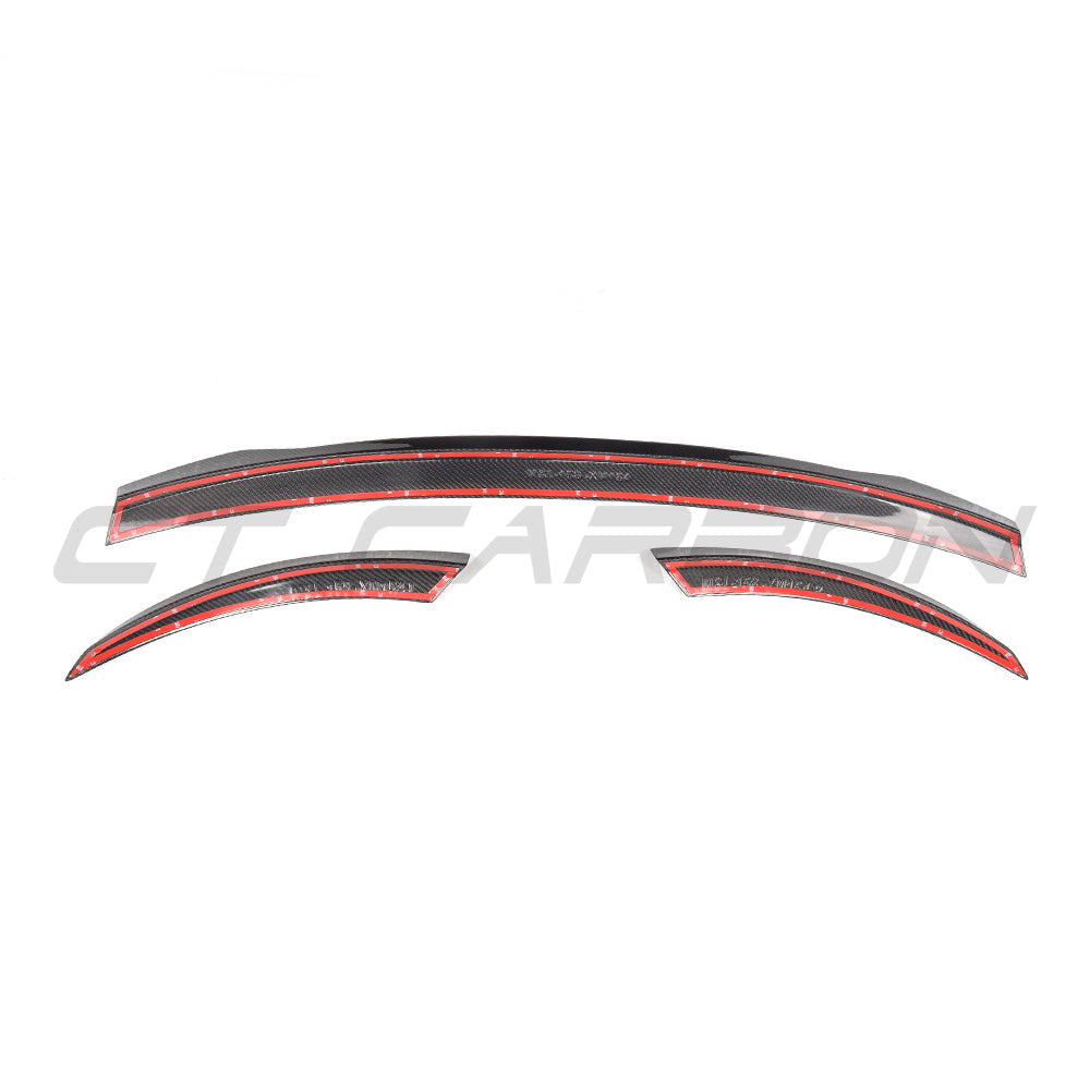 Audi TT/TTS Mk3 8S (2015-2020) Carbon Fibre Rear Lip Spoiler V2 by CT Carbon – Tailgate Wing, Boot/Trunk Lip – Fits S line – Gloss Carbon Performance Rear Wing