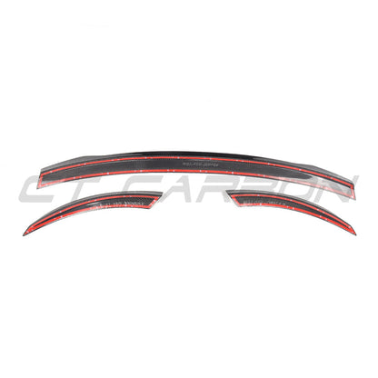 Audi TT/TTS Mk3 8S (2015-2020) Carbon Fibre Rear Lip Spoiler V2 by CT Carbon – Tailgate Wing, Boot/Trunk Lip – Fits S line – Gloss Carbon Performance Rear Wing