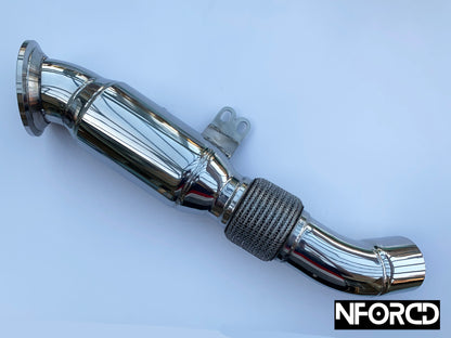 BMW B58 Catless Front Pipe / De‑Cat Downpipe 4.5in (114mm) | Cat Delete Straight Pipe for M140i M240i 340i 440i F20 F22 F30 F32 – High‑Flow Performance Exhaust Upgrade | Stage 2 Supporting Mod