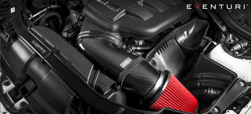 Eventuri Carbon Fibre (Fiber) Intake Tube + Ram-Air Scoop – BMW M3 E90 E92 E93 (E9X) S65 V8 – Performance Induction Kit / Cold Air Intake System – Carbon Inlet Pipe Upgrade (2007–2013)