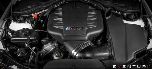 Eventuri Carbon Fibre (Fiber) Intake Tube + Ram-Air Scoop – BMW M3 E90 E92 E93 (E9X) S65 V8 – Performance Induction Kit / Cold Air Intake System – Carbon Inlet Pipe Upgrade (2007–2013)