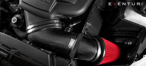Eventuri Carbon Fibre (Fiber) Intake Tube + Ram-Air Scoop – BMW M3 E90 E92 E93 (E9X) S65 V8 – Performance Induction Kit / Cold Air Intake System – Carbon Inlet Pipe Upgrade (2007–2013)