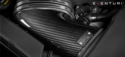 Eventuri Carbon Fibre (Fiber) Intake Tube + Ram-Air Scoop – BMW M3 E90 E92 E93 (E9X) S65 V8 – Performance Induction Kit / Cold Air Intake System – Carbon Inlet Pipe Upgrade (2007–2013)