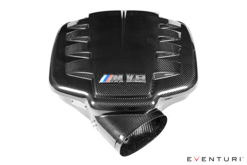 Eventuri Carbon Fibre (Fiber) Intake Plenum/Chamber for BMW M3 E90 E92 E93 (E9X, S65 V8) – Carbon Airbox Lid / Intake Manifold Lid – CSL‑Style Induction Sound Upgrade – Velocity Stack Resonance Chamber – Direct OEM Replacement