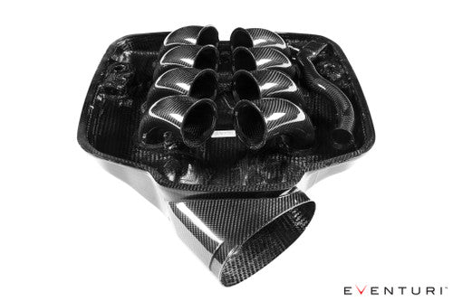 Eventuri Carbon Fibre (Fiber) Intake Plenum/Chamber for BMW M3 E90 E92 E93 (E9X, S65 V8) – Carbon Airbox Lid / Intake Manifold Lid – CSL‑Style Induction Sound Upgrade – Velocity Stack Resonance Chamber – Direct OEM Replacement