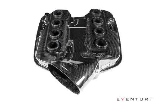 Eventuri Carbon Fibre (Fiber) Intake Plenum/Chamber for BMW M3 E90 E92 E93 (E9X, S65 V8) – Carbon Airbox Lid / Intake Manifold Lid – CSL‑Style Induction Sound Upgrade – Velocity Stack Resonance Chamber – Direct OEM Replacement