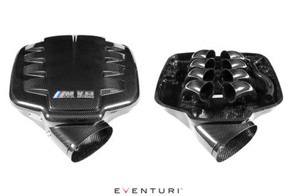 Eventuri Carbon Fibre (Fiber) Intake Plenum/Chamber for BMW M3 E90 E92 E93 (E9X, S65 V8) – Carbon Airbox Lid / Intake Manifold Lid – CSL‑Style Induction Sound Upgrade – Velocity Stack Resonance Chamber – Direct OEM Replacement