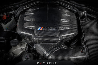 Eventuri Carbon Fibre (Fiber) Intake Plenum/Chamber for BMW M3 E90 E92 E93 (E9X, S65 V8) – Carbon Airbox Lid / Intake Manifold Lid – CSL‑Style Induction Sound Upgrade – Velocity Stack Resonance Chamber – Direct OEM Replacement