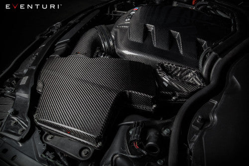 Eventuri Carbon Fibre (Fiber) Intake Plenum/Chamber for BMW M3 E90 E92 E93 (E9X, S65 V8) – Carbon Airbox Lid / Intake Manifold Lid – CSL‑Style Induction Sound Upgrade – Velocity Stack Resonance Chamber – Direct OEM Replacement