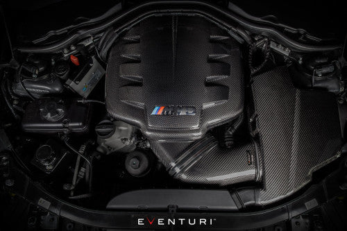 Eventuri Carbon Fibre (Fiber) Intake Plenum/Chamber for BMW M3 E90 E92 E93 (E9X, S65 V8) – Carbon Airbox Lid / Intake Manifold Lid – CSL‑Style Induction Sound Upgrade – Velocity Stack Resonance Chamber – Direct OEM Replacement