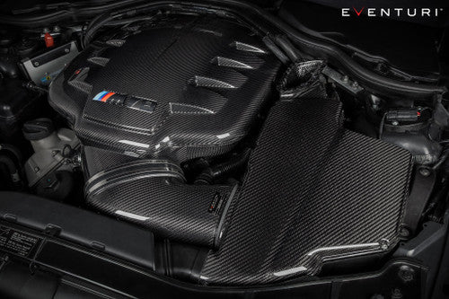 Eventuri Carbon Fibre (Fiber) Intake Plenum/Chamber for BMW M3 E90 E92 E93 (E9X, S65 V8) – Carbon Airbox Lid / Intake Manifold Lid – CSL‑Style Induction Sound Upgrade – Velocity Stack Resonance Chamber – Direct OEM Replacement