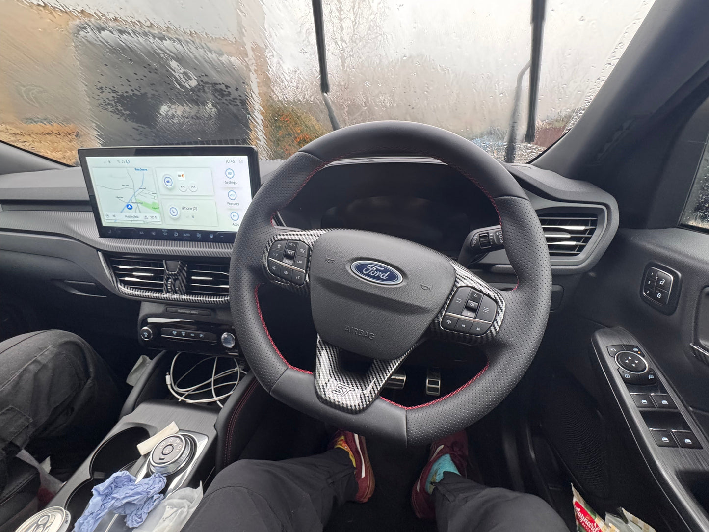 Carbon Fibre Look Steering Wheel Trim for MK3 / MK3.5 Kuga – ST Logo | CEUK