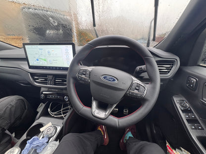 Carbon Fibre Look Steering Wheel Trim for MK3 / MK3.5 Kuga – ST Logo | CEUK