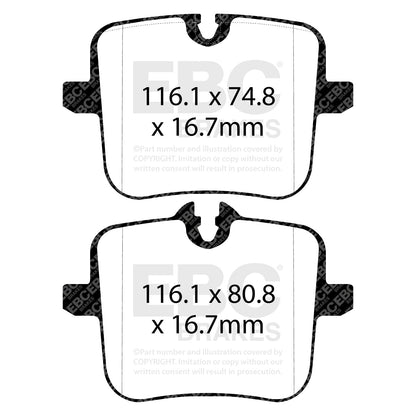 EBC Bluestuff Rear Brake Pads For BMW F90 M5, F92 M8, F95 X5M & F96 X6M (5000 Series Track Day Set DP52320NDX)