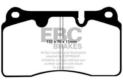 EBC Brakes Bluestuff NDX Front Brake Pads DP51908NDX for Brembo Calipers Only - Track Day/Fast Road - Aston Martin V8 Vantage, BMW E39 Alpina B10, VW Touareg, Ferrari 612, Renault Megane RS, AC MK VI