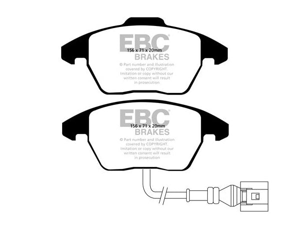 EBC Yellowstuff 4000 Performance Front Axle Pads & 312mm Slotted/Dimpled Brake Discs Kit (ATE Caliper) for Audi A1 8X, S1 8X, Seat Ibiza Cupra 6J/6P, VW Polo MK5 â€“ PD13KF741, DP41517R, GD930