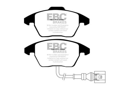 EBC Yellowstuff 4000 Performance Front Axle Pads & 312mm Slotted/Dimpled Brake Discs Kit (ATE Caliper) for Audi A1 8X, S1 8X, Seat Ibiza Cupra 6J/6P, VW Polo MK5 â€“ PD13KF741, DP41517R, GD930