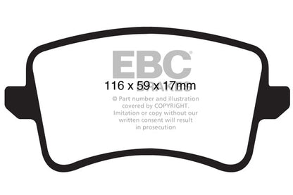 EBC Brakes Yellowstuff 4000 Performance Rear Brake Kit: Pads + GD Slotted & Dimpled Discs for Audi A5/S4/S5/Q5 B8/B8.5 (TRW Rear Caliper) PD13KR516 DP41988R GD1846