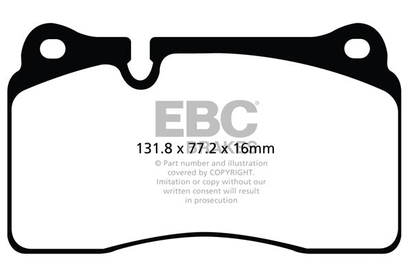 EBC Brakes Redstuff Ceramic Front Brake Pads (Low Dust, Fast Road) for Audi RS3 8P, Audi TTRS 8J & Seat Leon 5F Cupra - Brembo Front Calipers - DP32070C