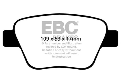 EBC Yellowstuff 4000 Rear Pads & BSD Grooved/Slotted 272mm Discs/Rotors Kit (Bosch Rear Calipers) for Audi A3 8P, VW Golf Mk6, Seat Leon 1P, Skoda Octavia 1Z - VAG Fast Road/Track Day Brake Upgrade - PD18KR072 DP42075R BSD1410