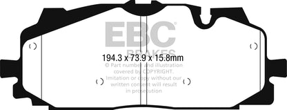 EBC Brakes Yellowstuff 4000 Front Sport Brake Pads & Premium OE Replacement Plain Discs Kit for Akebono Caliper (349mm) - Audi A6 C8, Q7 4M, S4/S5 B9, Volkswagen Touareg | DP42277R D2150 PD03KF1531