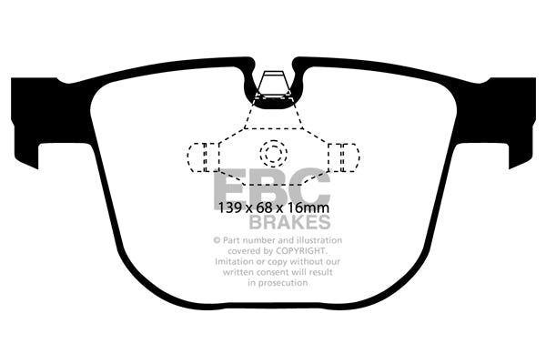 EBC Yellowstuff 4000 Rear Brake Discs & Pads Set for BMW E60 E61 E63 E64 (ATE rear caliper) – Performance Pads & Rotors Kit | Fits 545i 550i 645i 650i | Premium OE Riveted Discs | Street & Track | PD03KR787 DP41451R D2070R