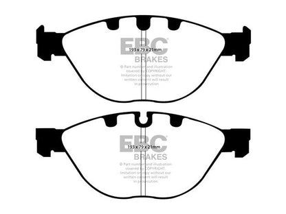 EBC Greenstuff 2000 Front Brake Kit for BMW 5 6 7 Series E60 E61 E63 E64 E65 E66 (ATE Front Caliper) - Pads DP21482 + USR Slotted Discs USR1389R 348mm - Fits 535i 540i 550i 635i 650i 750i - PD06KF668
