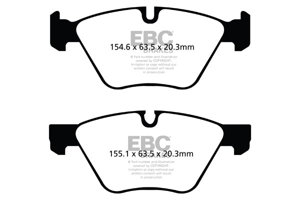 EBC Yellowstuff 4000 Front Brake Pads + Premium Plain Discs/Rotors Kit for BMW 5 Series E60/E61 (ATE Calipers) 310mm | Pads & Discs Set, Fast Road/Track Day Upgrade | Fits 520i 523i 525i 520d 525d | DP41493R + D1244 | PD03KF204