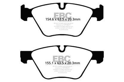 EBC Yellowstuff 4000 Front Brake Pads + Premium Plain Discs/Rotors Kit for BMW 5 Series E60/E61 (ATE Calipers) 310mm | Pads & Discs Set, Fast Road/Track Day Upgrade | Fits 520i 523i 525i 520d 525d | DP41493R + D1244 | PD03KF204