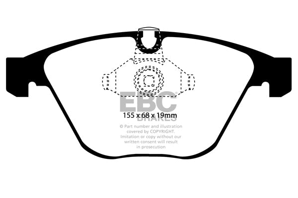 EBC Greenstuff 2000 DP21449 Front Disc Brake Pads for BMW 5/6/7 Series E60 E61 E63 E64 E65 E66 E67 – ATE Front Caliper Only – Fast Road Low Dust Street Performance OE Replacement – Fits 520i 525i 530i 540i 545i 630i 645i 730i 735i 740i 745i