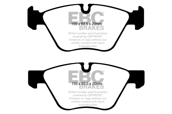 EBC Yellowstuff 4000 Front Brake Pads + GD Grooved & Dimpled Discs Rotors 330mm Kit for BMW 1 Series E81 E82 E87 E88 E8x (123i 130i) 2005-2011 ATE Caliper - Performance Front Brake Discs and Pads Set - DP41600R GD1360 - PD13KF106