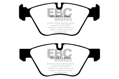 EBC Yellowstuff 4000 Front Brake Pads + GD Grooved & Dimpled Discs Rotors 330mm Kit for BMW 1 Series E81 E82 E87 E88 E8x (123i 130i) 2005-2011 ATE Caliper - Performance Front Brake Discs and Pads Set - DP41600R GD1360 - PD13KF106