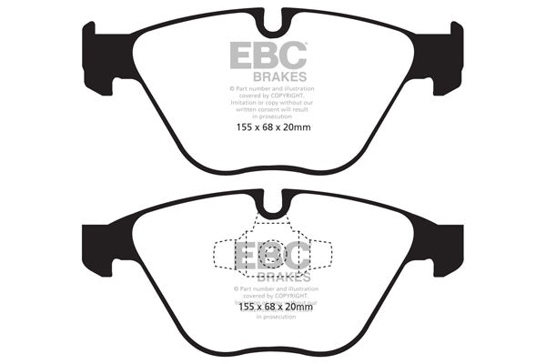 EBC Greenstuff 6000 Front Brake Pads for BMW X1 E84 (2009-2015) ATE Calipers - DP61512 | SUV/Crossover 4x4 Performance Disc Pad Set | OE Replacement Upgrade for X1 18i 20i 25i 28i 16d 18d 20d 23d 25d