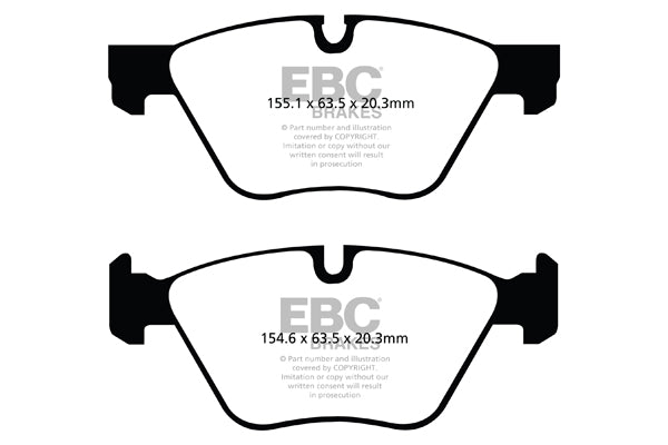 EBC Yellowstuff 4000 Front Brake Pads & Discs/Rotors Kit for BMW 3 Series E9x E90 E91 E92 + X1 E84 (ATE Caliper) - 325i 330i 325xi xDrive 330xi xDrive 28i - Performance Fast Road OE Plain 330mm - PD03KF191 DP42077R D1360