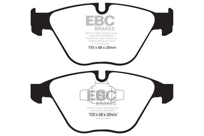 EBC Redstuff Ceramic Front Axle Brake Pads Set for BMW 3 Series E90 E91 E92 E93 & Z4 E89 30i - ATE Calipers/Callipers - Low Dust Quiet Street Performance Upgrade - E9x 318i 320i 325i Compatible - R90 Approved - DP31512C