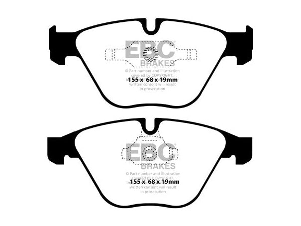 EBC Greenstuff 2000 Front Brake Pads & Plain Discs Kit for BMW 3 Series E90/E91/E92/E93 (ATE Calipers)  Fits 325i 330i 335i 335ix xDrive  OE Replacement Street Upgrade  DP22006 D1512 PD01KF199