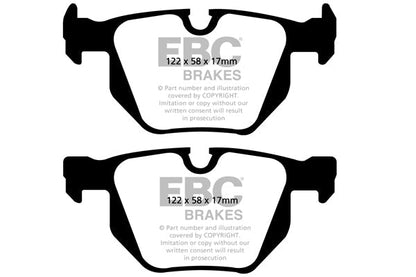 BMW 3 Series 325i E90 E91 E92 E93 Rear Brake Kit (ATE Caliper) - EBC Yellowstuff 4000 Pads & USR Slotted Discs 300mm - DP41588R USR1358 PD08KR093