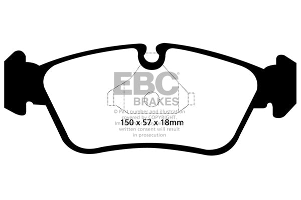 EBC Redstuff Ceramic Front Brake Pads for BMW 3 Series E90/E91 316i 318i 320i (2005-2012) ATE Front Calipers - Low Dust Street Performance Ceramic Disc Pads - Front Axle Pad Set - DP31587C - E9x - ECE R90 - Saloon/Touring