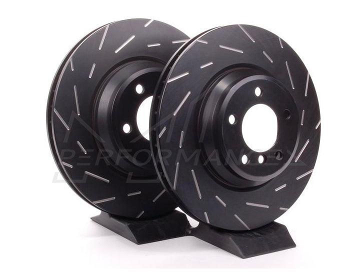 EBC Brakes USR Front Slotted & Vented Brake Discs 348mm (Pair) for BMW 3 Series E92/E93 - ATE Calipers - 325i 330i 335i 330ix 335ix - Thermic Black - Front Axle - USR1512