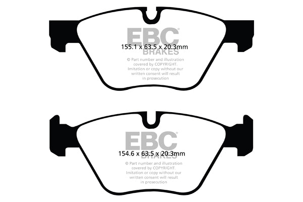 EBC Yellowstuff 4000 Front Brake Discs & Pads Kit 330mm for BMW 5 Series F10/F11 2010-2017 (518i 520i 523i 528i) ATE Caliper - Performance Upgrade Rotor & Pad Set - PD03KF202 (DP42088R + D1816R) - Riveted Discs - Fast Road/Track Day - OE Spec