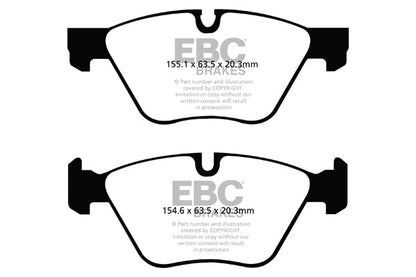 EBC Yellowstuff 4000 Front Brake Discs & Pads Kit 330mm for BMW 5 Series F10/F11 2010-2017 (518i 520i 523i 528i) ATE Caliper - Performance Upgrade Rotor & Pad Set - PD03KF202 (DP42088R + D1816R) - Riveted Discs - Fast Road/Track Day - OE Spec