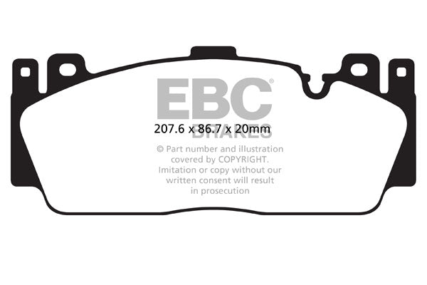 EBC Brakes Bluestuff NDX (Blue Stuff) Front Brake Pads DP52148NDX for BMW M2 Competition F87 (M2C), M5 F10, M6 F12/F13/F06 – Brembo Front Caliper Compatible – Performance Street/Track Day Fast Road Uprated