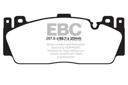 EBC Brakes Bluestuff NDX (Blue Stuff) Front Brake Pads DP52148NDX for BMW M2 Competition F87 (M2C), M5 F10, M6 F12/F13/F06 – Brembo Front Caliper Compatible – Performance Street/Track Day Fast Road Uprated