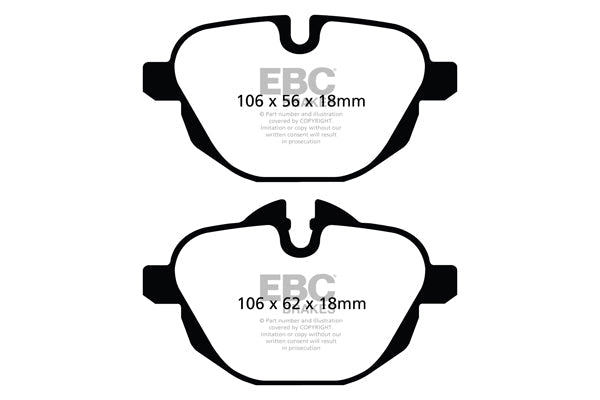 EBC Redstuff Sport Ceramic Rear Brake Pads (Low Dust) for BMW 5 Series F10/F11 & G30/G31, 6 Series G32 GT, 7 Series G11, Z4 E89 35i  TRW Rear Caliper Only  DP32047C (inc. 535i, 530ix, 630i GT, 730i)