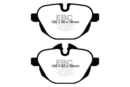 EBC Redstuff Sport Ceramic Rear Brake Pads (Low Dust) for BMW 5 Series F10/F11 & G30/G31, 6 Series G32 GT, 7 Series G11, Z4 E89 35i  TRW Rear Caliper Only  DP32047C (inc. 535i, 530ix, 630i GT, 730i)