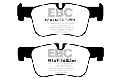 EBC Yellowstuff 4000 Front Brake Kit: Pads + USR Slotted Discs for BMW 1 Series F20/F21 (2011-2019) 118i & 118ix  ATE Calipers | PD08KF087 (DP42143R, USR1354)