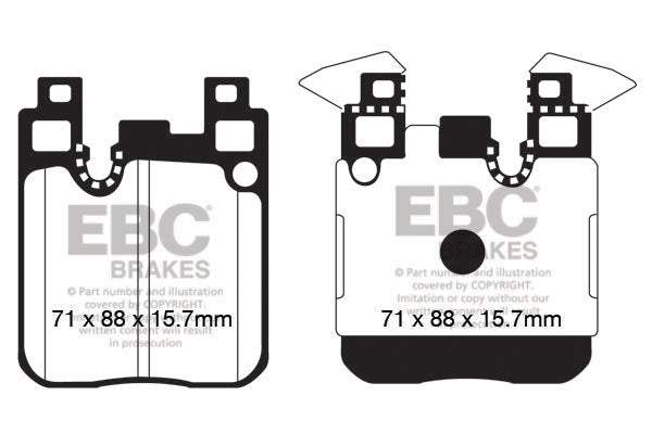 EBC Bluestuff NDX Rear Brake Pads for BMW F20 F21 F22 F30 F31 F32 F33 F34 F36 F80 F82 F87 (Brembo/M Performance Rear Calipers) Track Day Fast Road Street/Track Performance Upgrade - M135i M140i 228i 328i 330i 335i 340i 435i 440i M2 M3 M4 - DP52133NDX