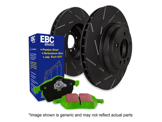 EBC BMW F20 F21 F22 F23 F30 F31 F34 F32 F36 Rear Brake Kit - Greenstuff 2000 Pads & USR Slotted Discs - ATE Rear Caliper - Fits 1/2/3/4 Series (125i 230i 325i 425i) - PD06KR401 (DP22132/USR1881)